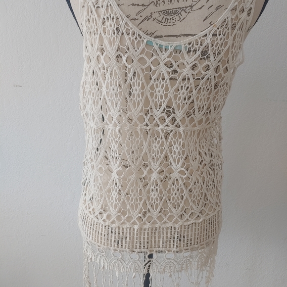 Maurices Cream Crochet Lace Tank Top - Picture 8 of 9